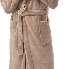 DAVID ARCHY Men's Hooded Robe Soft Coral Fleece Microfiber Bathrobe