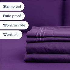 King Size 4 Piece Sheet Set - Comfy Breathable & Cooling Bed Sheets Set - Hotel Luxury Bedding for Women, Men, Kids, Teens, Boys & Girls - Deep Pockets, Ultra-Soft, Wrinkle Free - Oeko-Tex - Purple