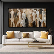 CHUDANHAO White and Brown Wall Art Graffiti Home Wall Decor Abstract Wall Pictures 24