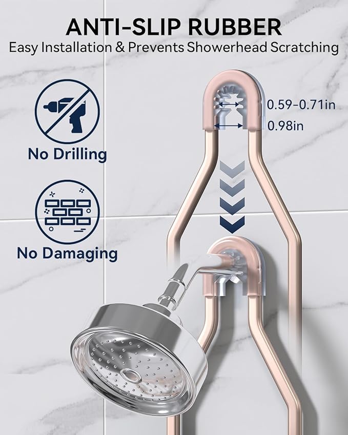 YASONIC Shower Caddy Hanging, Never Rust Shower Organizer Hanging, Aluminum Shower Racks for Inside Shower with Hooks for Razor, Bathroom Organizers and Storage with Soap Holder, Rose Gold