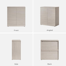 SICOTAS Buffet Cabinet with Storage Accent Sideboard Modern Credenza with Doors & Shelves Fluted Media Console Mid Century Coffee Bar Table for Living Room Kitchen Dining Room Hallway (2PCS)