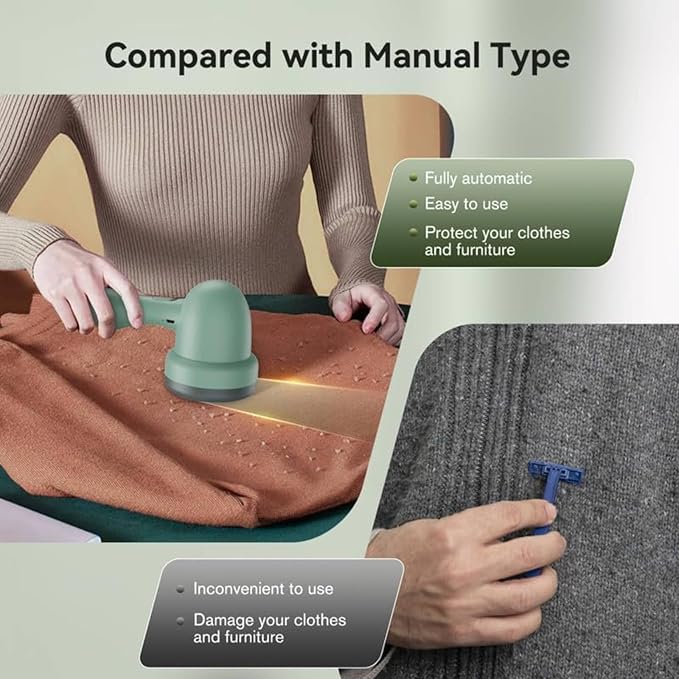 Fabric Shaver, Lint Remover for Clothes, Electric Lint Shaver with 6-Leaf Blades, Sweater Shavers to Remove Pilling for Clothing, Couch, Furniture, Fuzz, Lint Ball, Pillings, USB Rechargeable