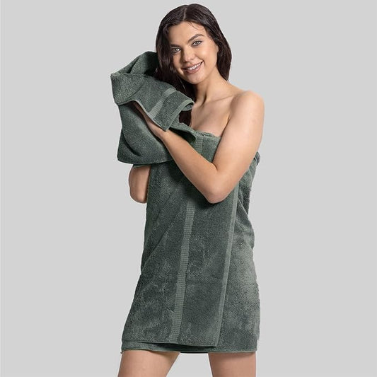 Chakir Turkish Linens 100% Cotton Premium Turkish Towels for Bathroom | 27'' x 54'' (4-Piece Bath Towels - Dark Gray)