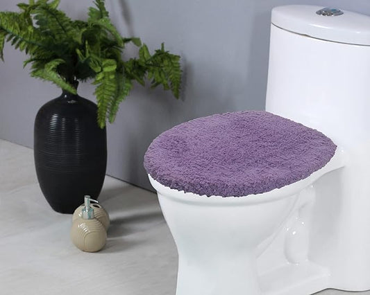 Home Weavers Double Ruffle Collection Absorbent Cotton, Soft Rug, Machine wash Dry, 18"x18", Purple