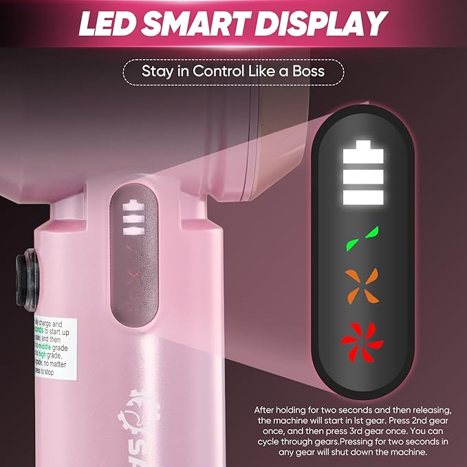 17500Pa Cordless Handheld Car Vacuum 4-in-1 Mini Vacuum Cleaner with LED Display 40min Runtime Multi Nozzles Rechargeable and Portable for Home,Office,Outdoor (Pink)