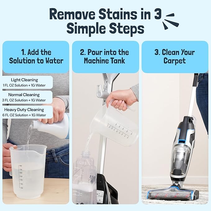 Sunny & Honey Carpet Cleaner Solution - 32 Fl Oz, Fresh Summer Scent - Rug Shampoo & Upholstery Cleaning Solution - Pet Surface Odor Eliminator & Pet Stain Remover