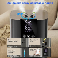 Smart Humidifiers Large Room Bedroom Home, 2.11Gal(8L) Quiet Top Fill Cool Mist Humidifier, Smart App & Remote Control, 3 Speed Humidifier with 360° Nozzle, Humidity Setting for Baby Office(Gray)