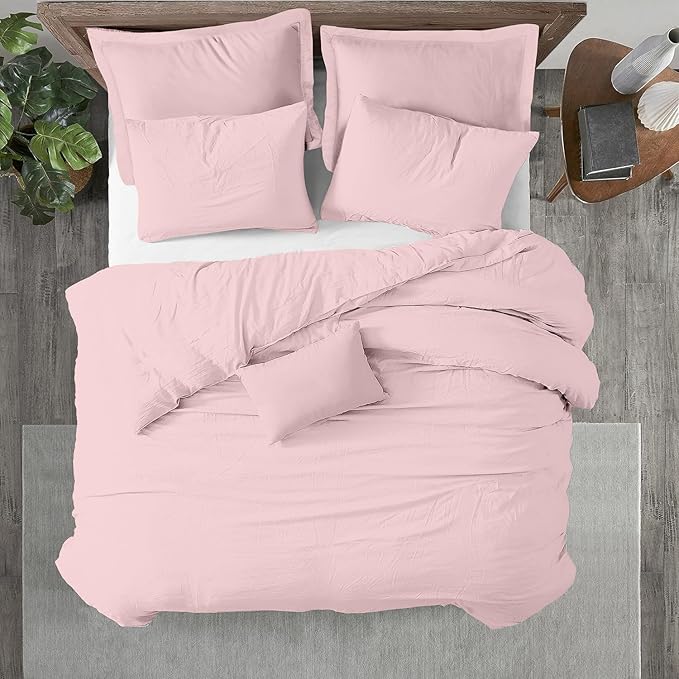 Kotton Culture Custom Duvet Cover - 100% Egyptian Cotton Sateen 600 Thread Count Soft Premium Breathable Customizable Comforter Cover(Desired Dimensions)- Zipper Closure & 7 Internal Ties -Pink Blush