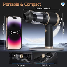 7 in 1 Car Vacuum Portable Cordless ,16000PA Strong Suction Handheld Car Cleaner With Dual HEPA Filters,LED Light,Type-C Charging Mini Vacuum, One-Click Empty Compact For Home Cleaning and Office