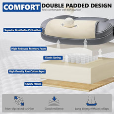 PU Leather Executive Office Chair, Ergonomic High-Back Computer & Gaming Chair with Adjustable Height, Rolling Swivel & Flip-Up Armrests, Comfy Padded Seat for Home Office-Gray