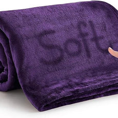 IR Imperial Rooms Fleece Blankets Queen Size 90 x 90 Inches - Super Soft Fluffy Purple Throw Blanket for Sofa and Bed - Warm and Cozy Lightweight 400 GSM Microfiber Bed Throws Blankets