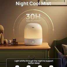 DREO Humidifier 409S, Humidifiers for Bedroom Baby, Ultra Quiet 28dB & 3L Top Fill Cool Mist Humidifier for Nursery, Smart Air humidifier for Plants, 1500+ RGB Night Light & Sleep Routine Trainer