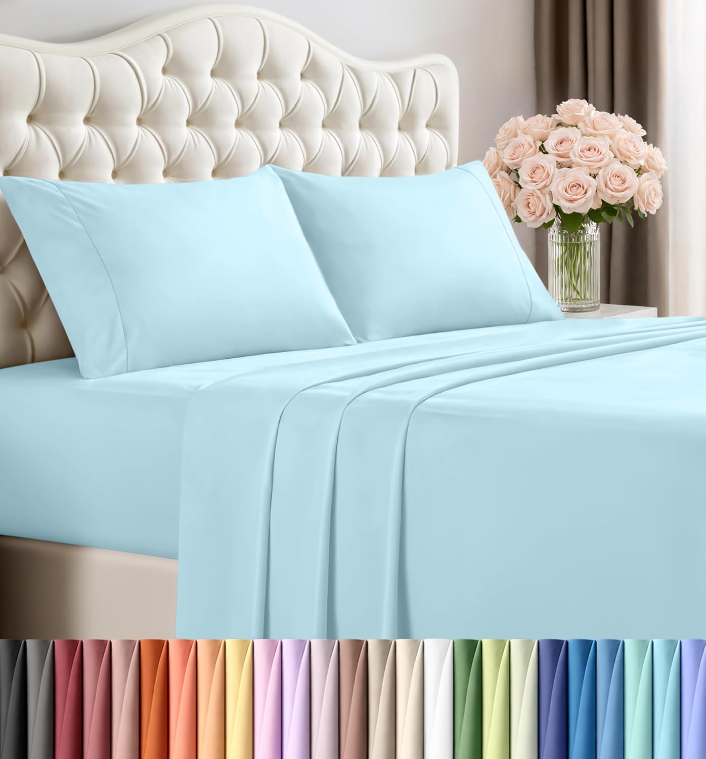 Utopia Bedding Queen Size Sheet Set – 4 Piece Bed Sheets, Soft and Breathable Microfiber, Includes 1 Fitted Sheet, 1 Flat Sheet and 2 Pillowcases – Oeko Tex (Grey) Dormly