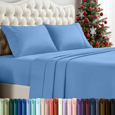 Utopia Bedding Queen Sheet Set – 4 Piece Bed Sheets for Queen Size Bed, Soft and Breathable Microfiber, Includes 1 Fitted Sheet, 1 Flat Sheet and 2 Pillowcases (Dutch Blue)