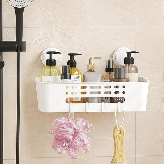 Lifewit Shower Caddy Suction Cup, 12.4inch Large Removable Shower Shelves for Inside Shower, NO-Drilling Bathroom Organizers and Storage Rack for Shampoo Strong Vacuum Suction, 1 Pack