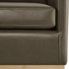 CHITA Genuine Leather Swivel Accent Chair, FSC Certified Mid Century Modern Arm Chair for Living Room and Bedroom, Fully Assembled, Mink Brown