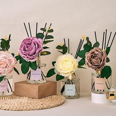 Cocorrina Reed Diffuser Set, Flower Reed Diffuser Black Forest 6.7 oz, Scented Diffuser with Sticks Home Fragrance Essential Oil for Bathroom Shelf Decor, Living Room, Large Room, 1pack