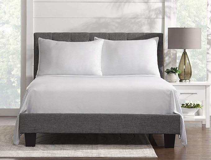 Pure Bamboo California King Sheets, Genuine 100% Organic Viscose Derived from Bamboo Bed Sheet Set, Soft & Cooling, Double Stitching, 2 Year Quality Promise (California King, Stripes)