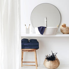 Luzia 8 Piece Bathroom Towel Set - 100% Turkish Cotton, Premium Quality - 2 Bath Towels 2 Hand Towels and 4 Washcloths (Navy Blue)