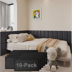 3D Anti-Collision Wall Padding for Kids Self-Adhesive 10PCS Black headboard Panels for Wall Peel and Stick headboard