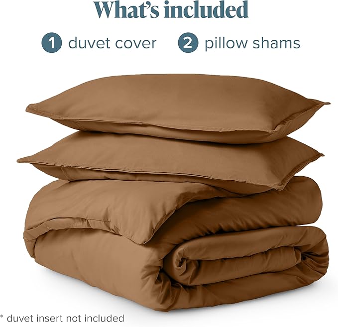 Bare Home Bedding Duvet Cover California King Size - Premium 1800 Super Soft Collection - Lightweight, Cooling - Soft Breathable Bedding Duvet Cover (Cal King, Caramel)