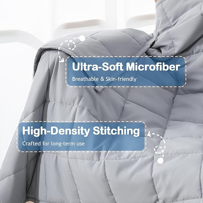Kivik Weighted Blanket 5 lbs, Small Weighted Blanket 5 Pounds, Mini Heavy Blanket Throw, Breathable Cooling & Warm Blankets, Machine Washable, 36x48 Inches Grey