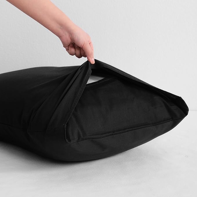 NTBAY Cotton Body Pillowcase - Envelope Closure 20x54 Pillowcase, Breathable and Soft Bed Pillow Case, Black