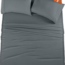 Utopia Bedding King Bed Sheets Set - Pack of 8 Sheet Sets - Perfect for Spa, Hotel, & Guest Bedroom - Brushed Microfiber - Shrinkage and Fade Resistant - Easy Care (Grey)