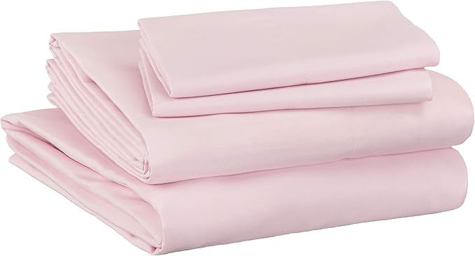 Amazon Basics Soft, Comfortable Kid's Microfiber Bed-in-a-Bag 7-Piece Bedding Set, Full/Queen, Solid & Printed, Purple Unicorns