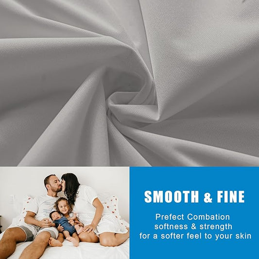 2 Pack Mattress Protector Twin XL Size 100% Waterproof Fitted Mattress Cover, Breathable Noiseless & Machine Washable Bed Cover Deep Pocket from 5" to 21", Bed Protector for Kids Adults Dark Grey