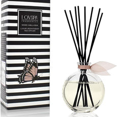LOVSPA Reed Diffuser Set, Smoked Vanilla Scented Oil Diffuser with Sticks, Home Fragrance Accessories for Bathroom Shelf Decor, Aroma Diffusers for Home or Office Fall Decor, USA Made