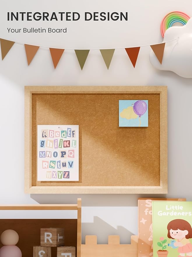 Felt Cork Board Alternative, Felt Bulletin Board 16" x 12" Mustard Yellow Frame with 8 Adhesive Tabs, Pin Board for Home Office, Classroom, Entryway, Kitchen Wall Decor—Sunset Yellow