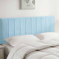 Hearth & Harbor Upholstered Full Headboard - Easy Assemble Channel Stitched Headboard Full Size - Wall Mounted Headboards with 3D Soundproof Wall Panels Peel & Stick Floating Headboards, 08-Ice Blue