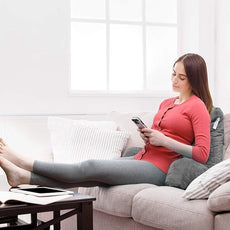 Nestl Reading Pillow with Shredded Memory Foam, Designed for Sitting Up in Bed and Couch, Back and Arms Adjustable Support for Adult & Teens Backrest Pillows for Reading, with Washable Cover Dark Grey