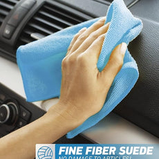 Microfiber Cleaning Cloth-24Pcs (13x13 inch) Ultra Soft Highly Absorbent Rags for Housekeeping-Machine Wash (Blue)