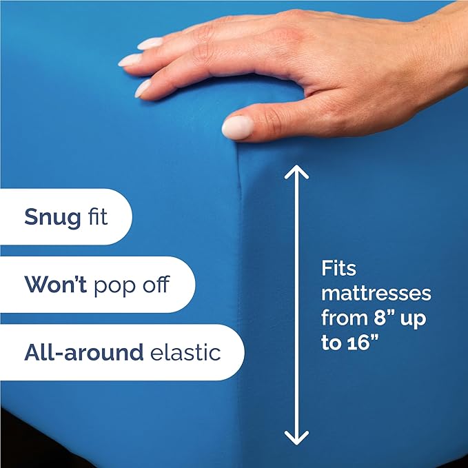 Full 6 Piece Sheet Set - Cooling & Breathable Bed Sheets - Hotel Luxury Bed Sheets for Women, Men, Kids & Teens - Bedding with Deep Pockets & Easy Fit - Soft and Wrinkle Free - Full Royal Blue Sheets