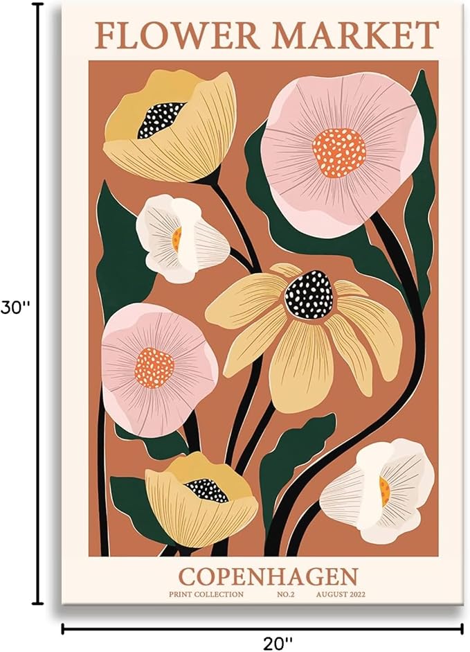 Zzuyi Flower Market Poster,Anthropologie art,Botanical Flower wall art for Living Room Bedroom Decoration-20x30