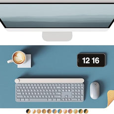 YSAGi Double-Sided Desk Pad, Leather Desk Mat, Eco Cork Desk Pad Protector, Large Mouse Pad for Desk, Waterproof Desk Blotter Pad, Desk Writing Pad for Office Work/Home(23.6