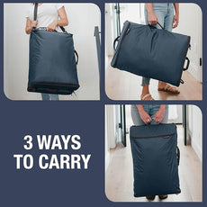 CleverMade Convertible Laundry Hamper Bag - Shadow Gray Stone holds 43L / 40 lbs 2 Compartments - Storage with Handles for Home Organization