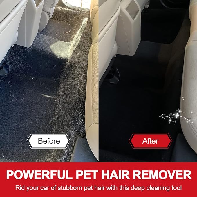 Pet Hair Remover, Dog Cat Hair Remover, Lint Cleaner Pro, Fur Removal Tool, Portable Carpet Scraper, Fuzz Rollers for Carpets, Car Mat, Couch, Pet Bed, Furniture & Rug (2-Pack, Gray & Purple)