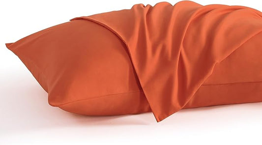 NTBAY Brunt Orange Microfiber Pillowcases, Set of 2, 20x26 Inches, Soft, Wrinkle, Fade Resistant, Machine Washable