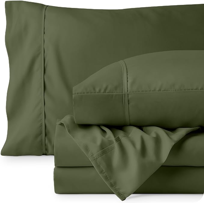 Bare Home Twin XL Sheet Set - College Dorm Size - Luxury 1800 Ultra-Soft Microfiber Twin Extra Long Bed Sheets - Deep Pockets - Easy Fit - Extra Soft - 3 Piece Set - Bed Sheets (Twin XL, Cypress) BareHome