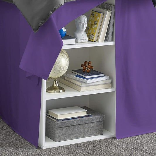 600TC -Dorm Bed Skirt - Split Corner Tailored Dorm Sized Bed Skirt - Dorm Room Essentials - Dorm Bed Skirt 100% Egyptian Cotton - Dorm Décor Bed Skirt Twin XL - 36" Drop (Purple, Solid)