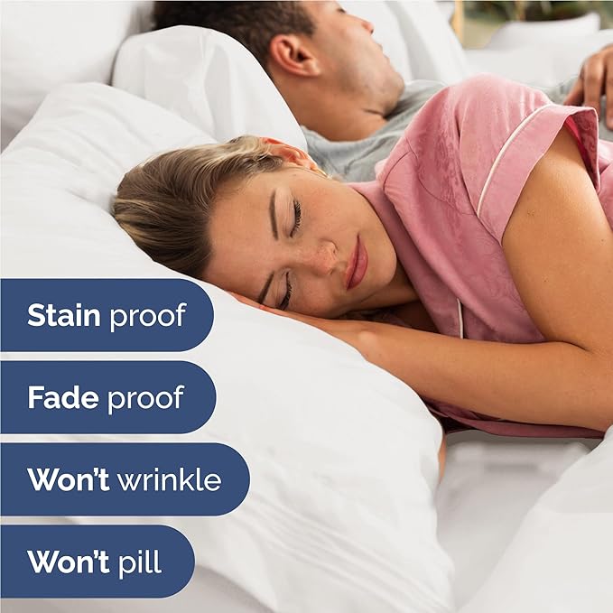 Full Size 4 Piece Sheet Set - Comfy Breathable & Cooling Bed Sheets Set - Hotel Luxury Bedding for Women, Men, Kids, Teens, Boys & Girls - Deep Pockets, Soft, Wrinkle Free - Oeko-Tex - Antique White