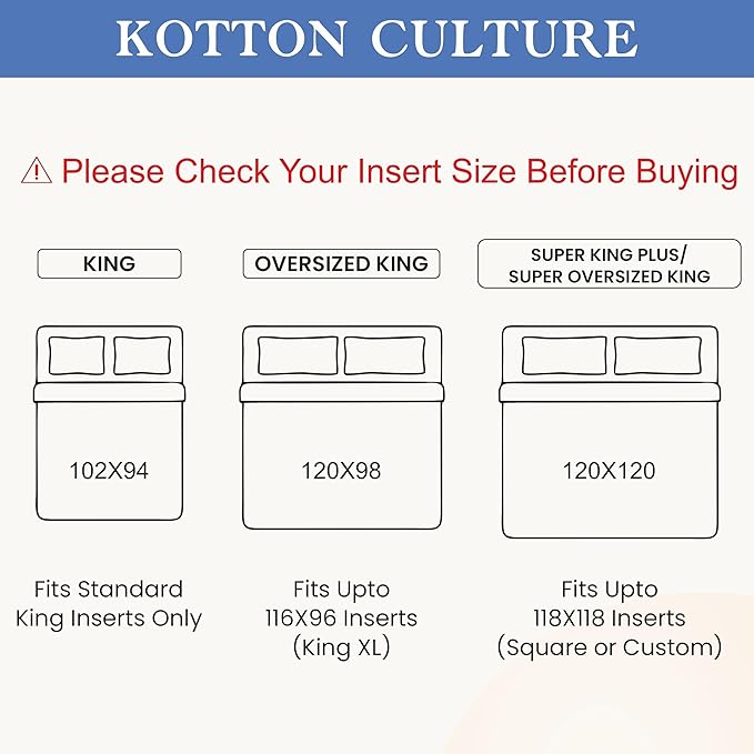 Kotton Culture 1 Pc 120"x120" Duvet Cover Super King Plus/Super Oversize King 100% Egyptian Cotton - 600 TC Comforter Cover, Zipper Closure & Corner Ties - Fits Only Extra Large Inserts - Sage Green