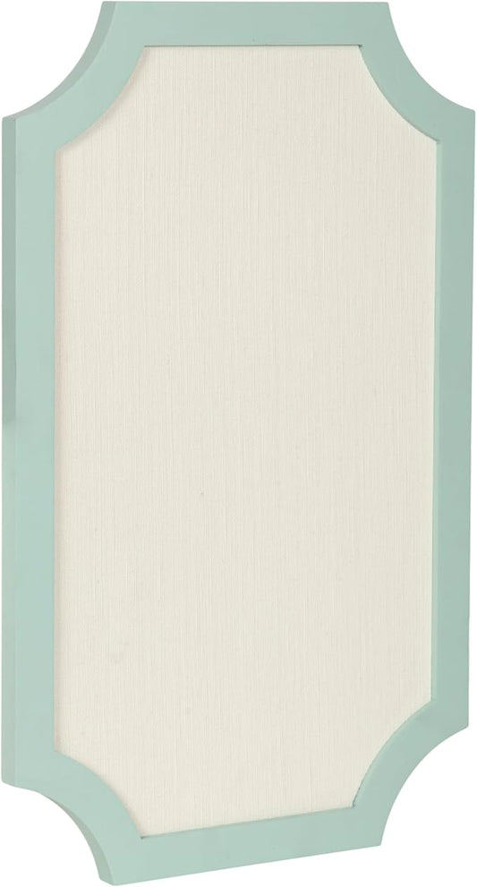 Kate and Laurel Holbrook Modern Framed Scallop Fabric Pinboard, 15 x 24, Green, Transitional Scalloped Bulletin Board for Use as Vision Board or Wall Organization