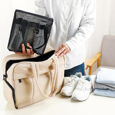 Mesh Shower Caddy Portable with Zipper & 2 Pockets - Quick Dry Shower Caddy Hanging for Travel Gym Camp Beach - Organizer Bag Bathroom Essentials for College Dorm