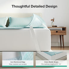 Novilla Queen Size Cooling Pad with Pillowcase, Breathable Summer Mattress Topper for 8–21
