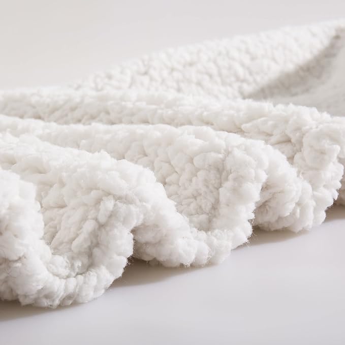 Reafort Ultra Soft Sherpa Euro Sham Pillow Case 26"x26" Replacement with Zipper Closure (Cream, 26"x26" Euro Sham)