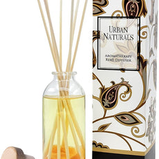 Urban Naturals Sensual Amber Blossoms Reed Diffuser Set | Made with Essential Oils & Real Botanicals | Sweet Amber, Night Blooming Jasmine, Sandalwood, Bergamot, Vanilla & Musk | Made in The USA